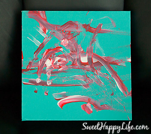 Toddler Art - Canvas Painting with Cars and Hands