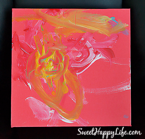 Toddler Art - Canvas Painting with Cars and Hands