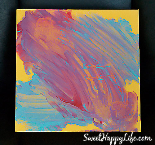 Toddler Art - Canvas Painting with Cars and Hands