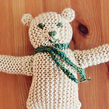 DIY Lavender Heart Knitted Teddy Bear